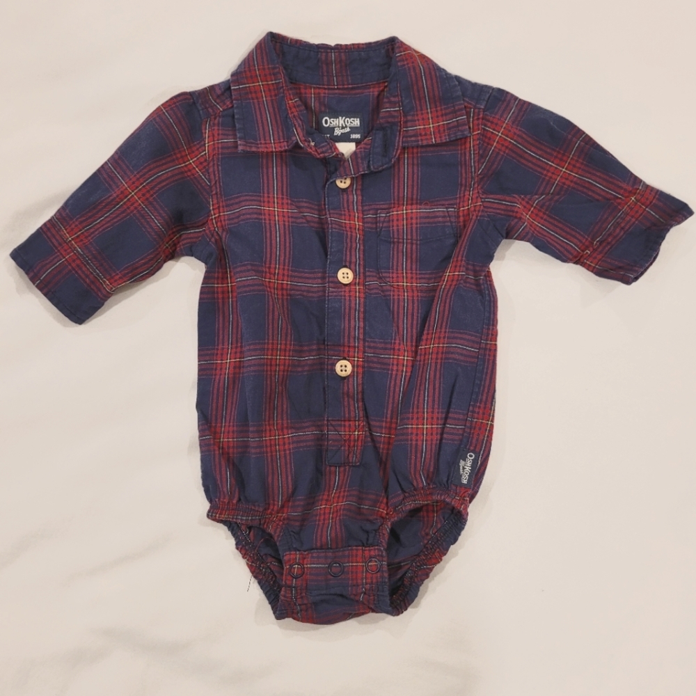 Oshkosh holiday plaid shirt